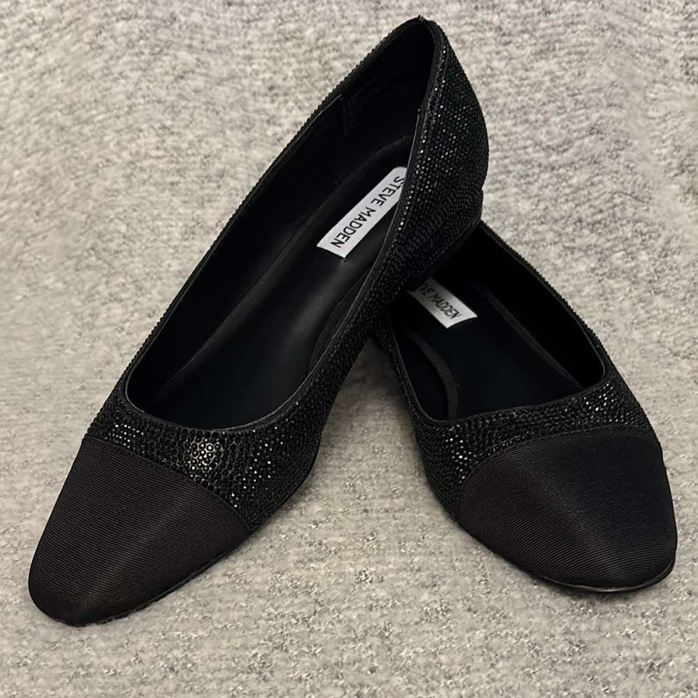 Steve Madden Black Sparkle Flats
